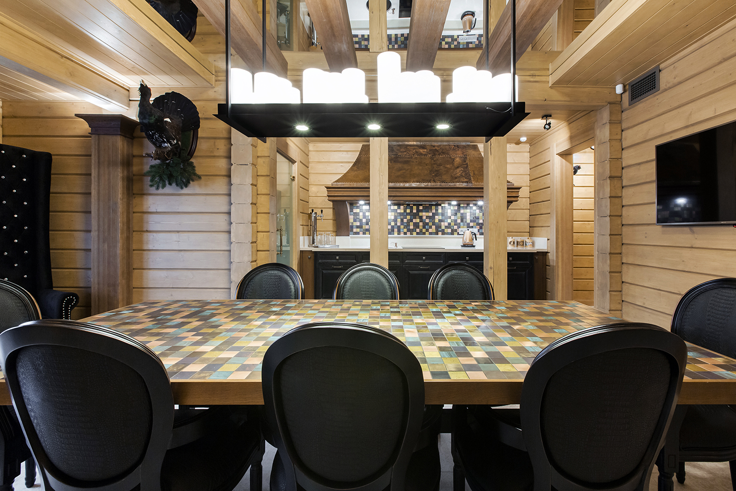 Фото интерьера, Комната отдыха площадью 30 кв.м. в стиле Шале (Швейцария). Проект 3 - Охотничий дом, Автор проекта: Дизайнеры Наталия Сморгонская