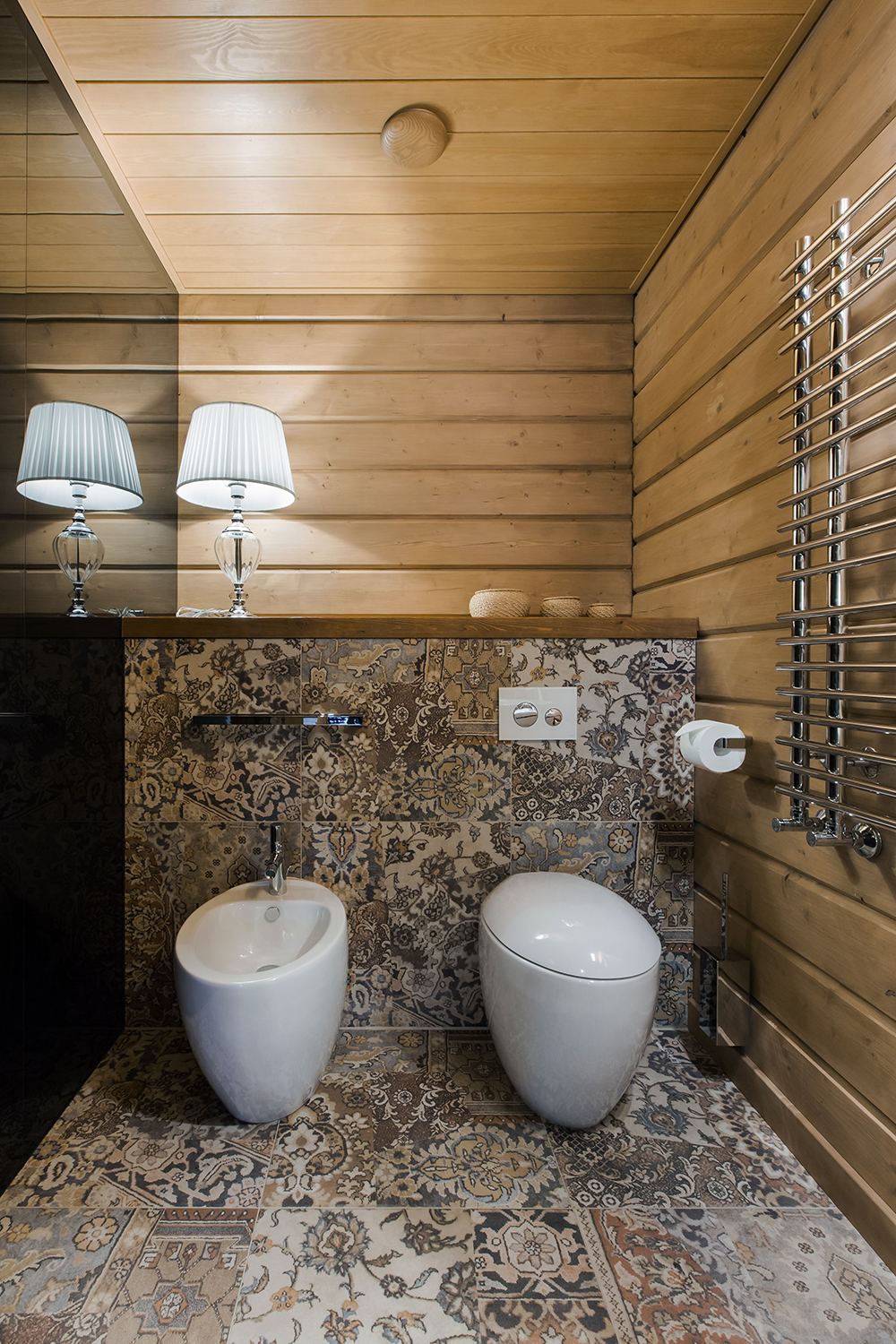 Фото интерьера, Санузел площадью 5 кв.м. в стиле Шале (Швейцария). Проект 37 - Охотничий дом, Автор проекта: Дизайнеры Наталия Сморгонская