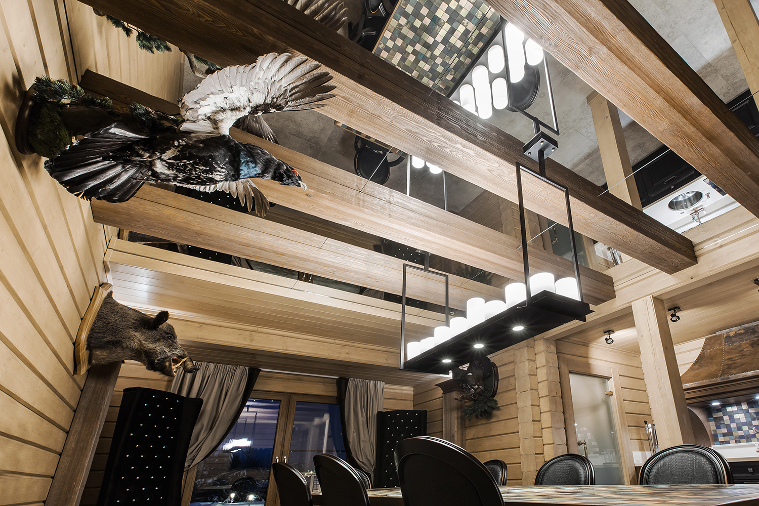 Фото интерьера, Комната отдыха площадью 30 кв.м. в стиле Шале (Швейцария). Проект 5 - Охотничий дом, Автор проекта: Дизайнеры Наталия Сморгонская