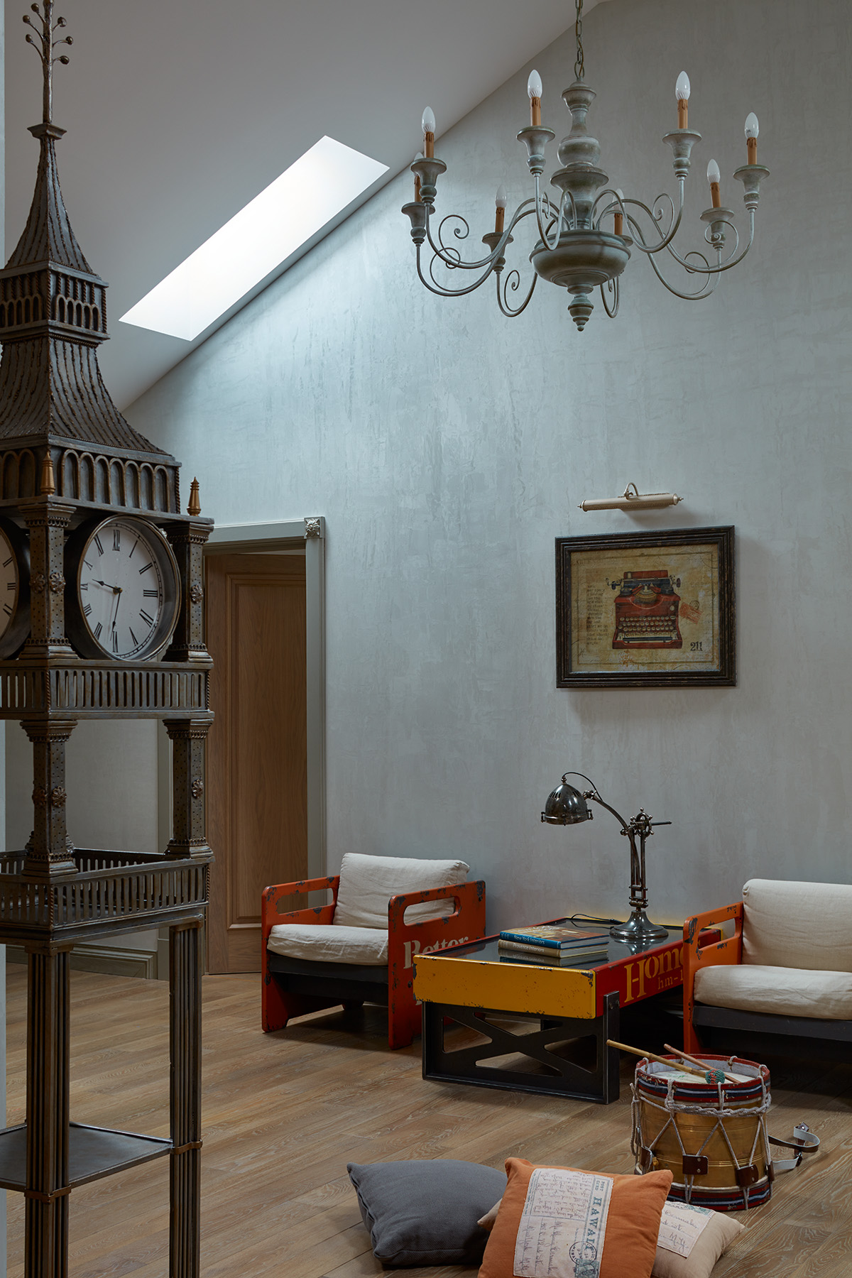 Фото интерьера, Мансарда площадью 64 кв.м. в стиле Лофт/промышленный стиль. Проект Дом в поселке Поведники - Дом в поселке Поведники, Автор проекта: Дизайнеры Анна Разумеева-Смирнова