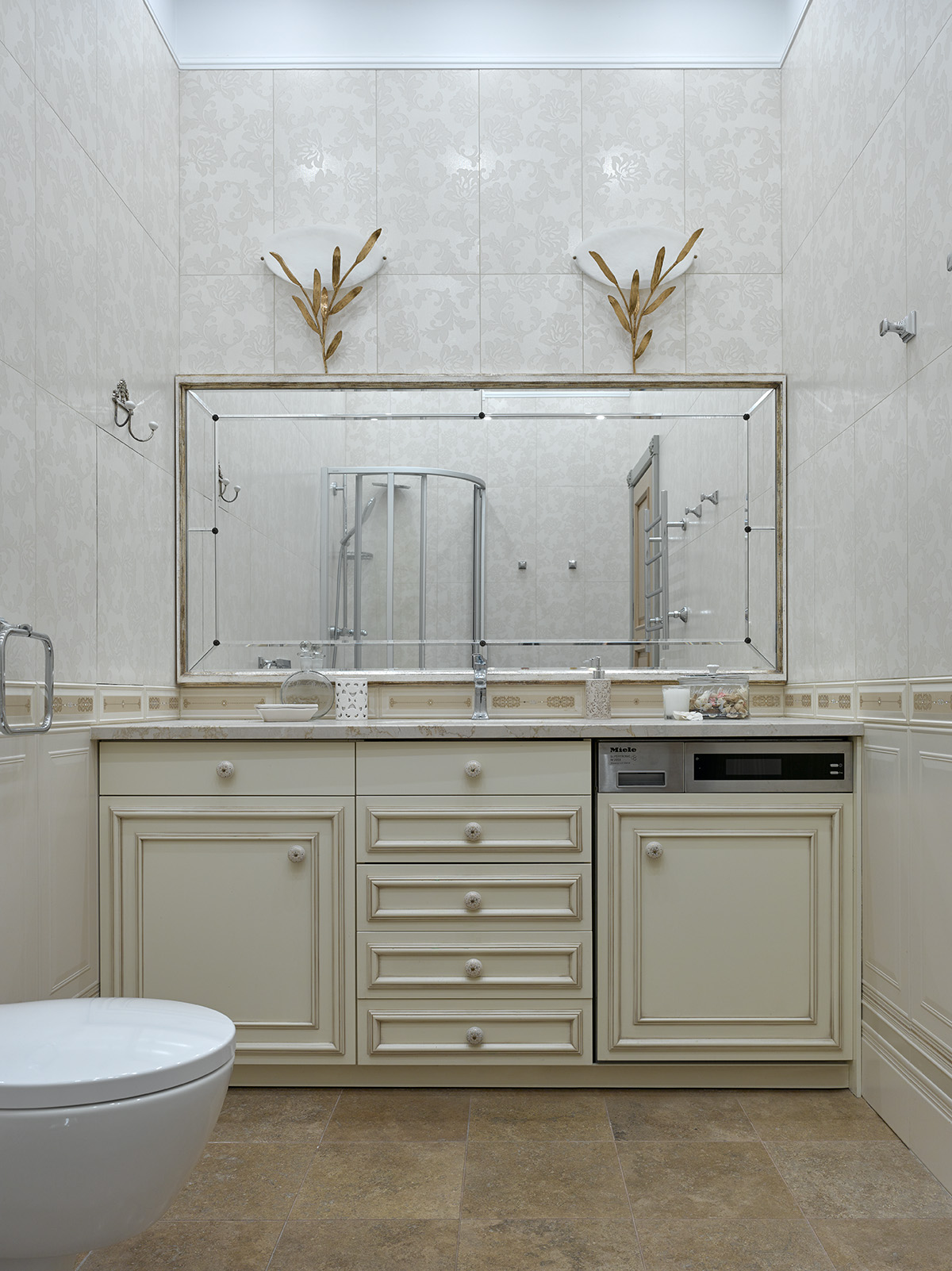 Документация интерьера, Санузел площадью 9 кв.м. в стиле Классическая. Проект Дом в поселке Поведники - Дом в поселке Поведники, Автор проекта: Дизайнеры Анна Разумеева-Смирнова