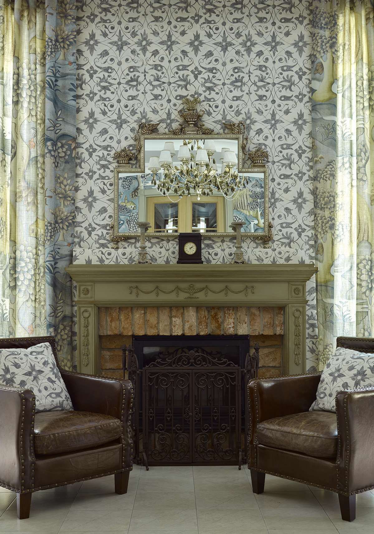 Фото дизайна, Камин, Дом в поселке Поведники Автор проекта: Дизайнеры Анна Разумеева-Смирнова