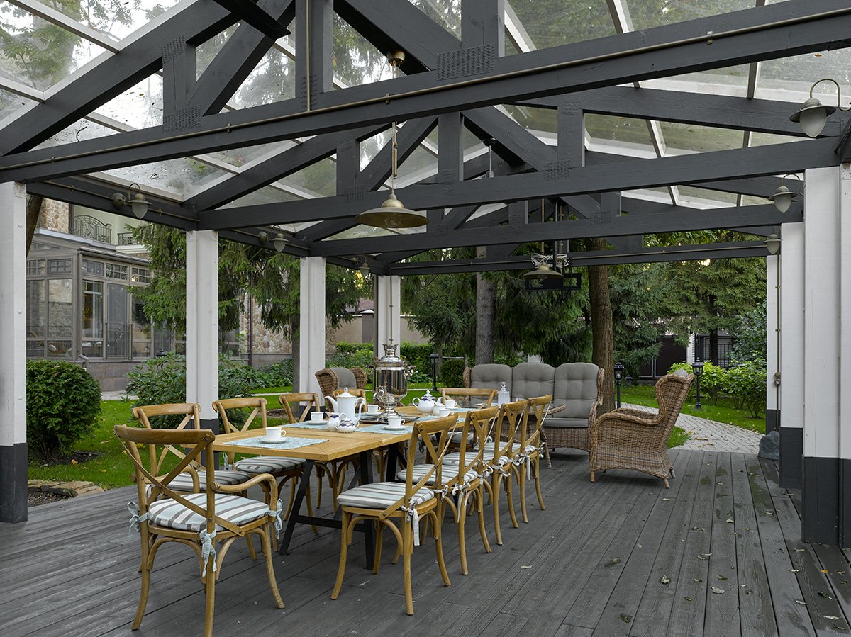 Фото дизайна, Беседка барбеккю в стиле Классическая, Дом в поселке Поведники Автор проекта: Дизайнеры Анна Разумеева-Смирнова