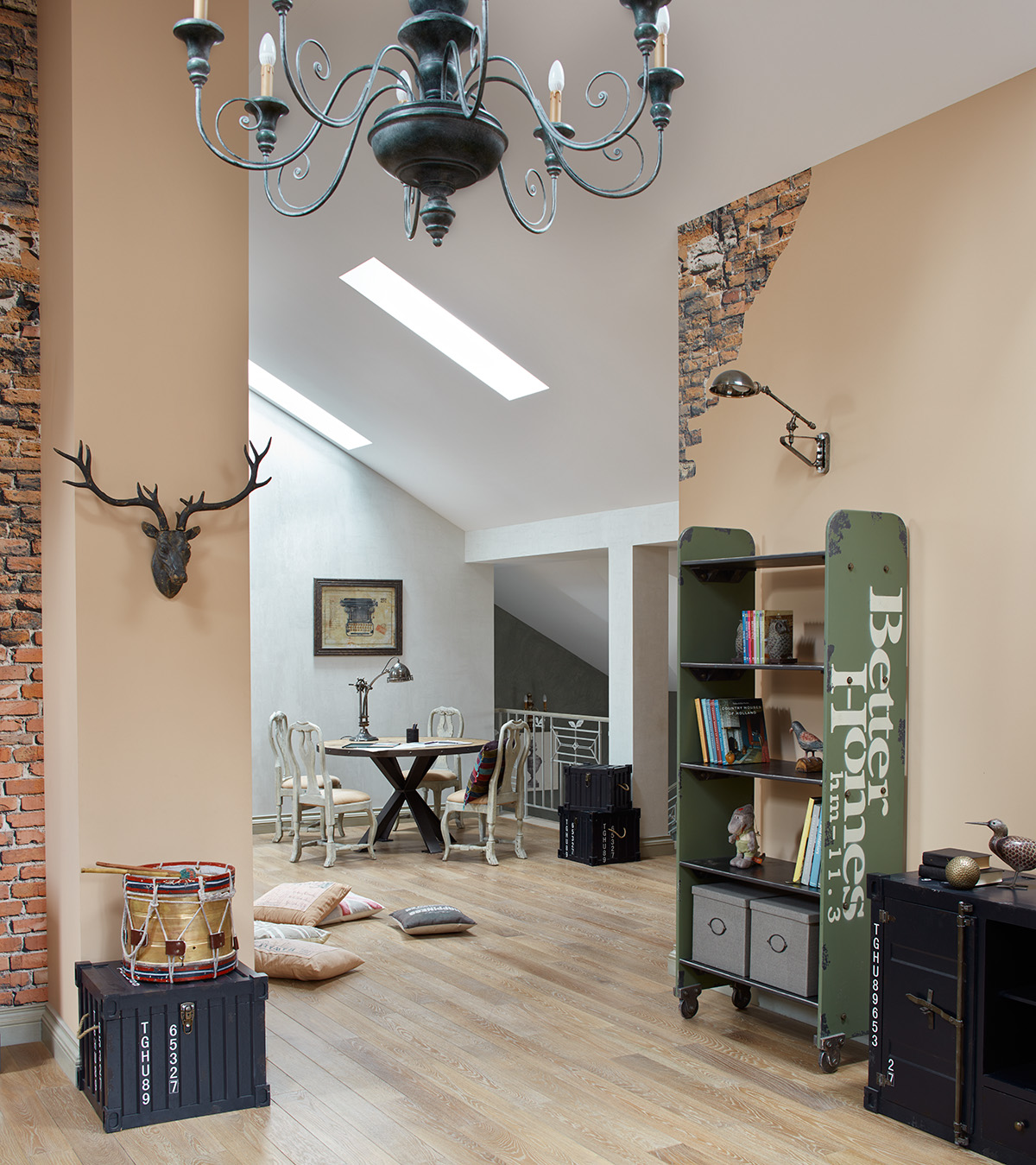 Фото интерьера, Мансарда площадью 64 кв.м. в стиле Лофт/промышленный стиль. Проект Дом в поселке Поведники - Дом в поселке Поведники, Автор проекта: Дизайнеры Анна Разумеева-Смирнова