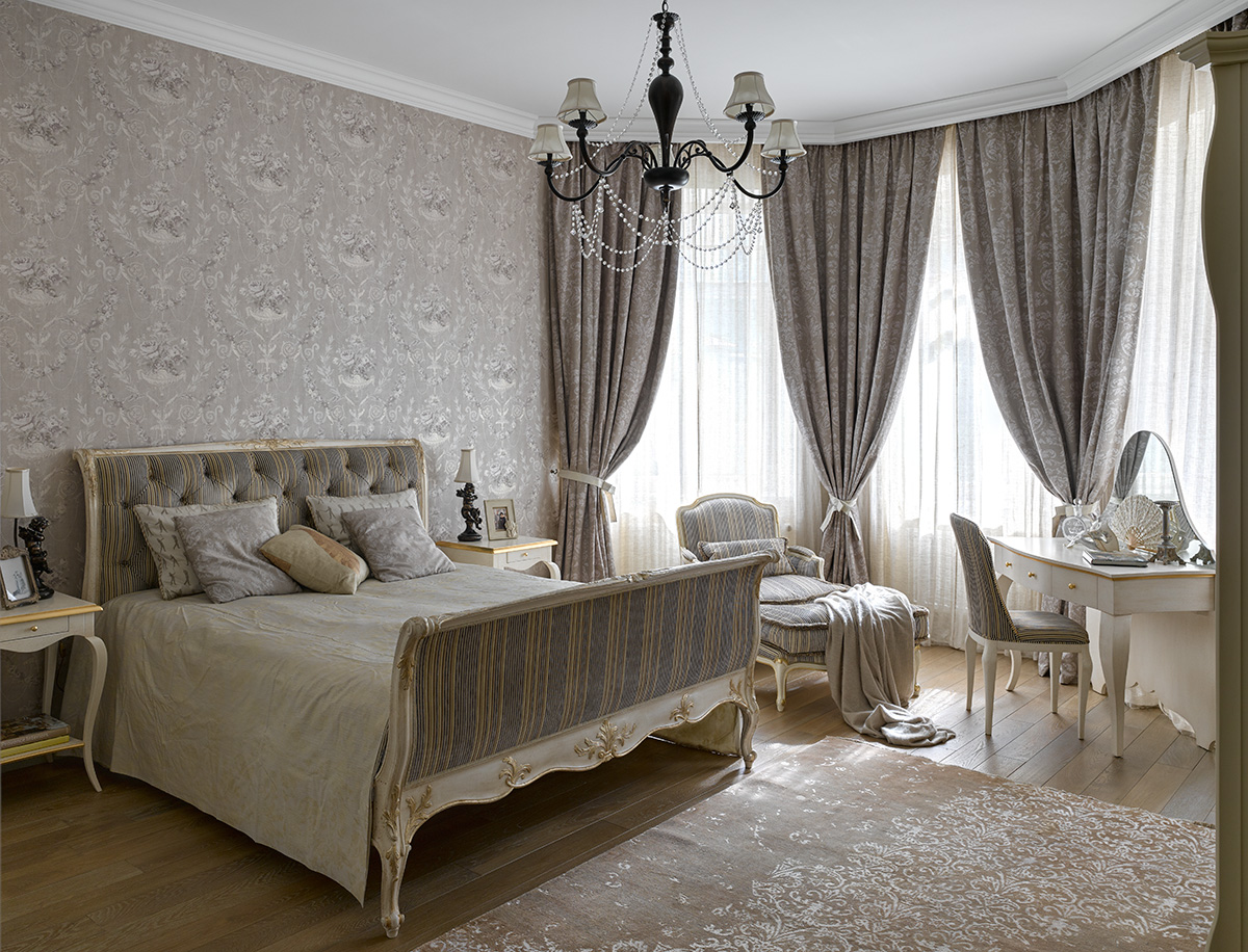 Документация интерьера, Спальня площадью 25 кв.м. в стиле Классическая. Проект Дом в поселке Поведники - Дом в поселке Поведники, Автор проекта: Дизайнеры Анна Разумеева-Смирнова
