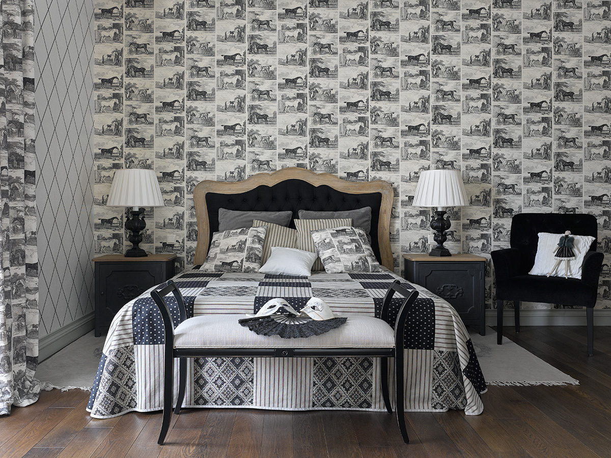 Фото интерьера, Черная спальня площадью 22 кв.м. в стиле Классическая. Проект Дом в поселке Поведники - Дом в поселке Поведники, Автор проекта: Дизайнеры Анна Разумеева-Смирнова