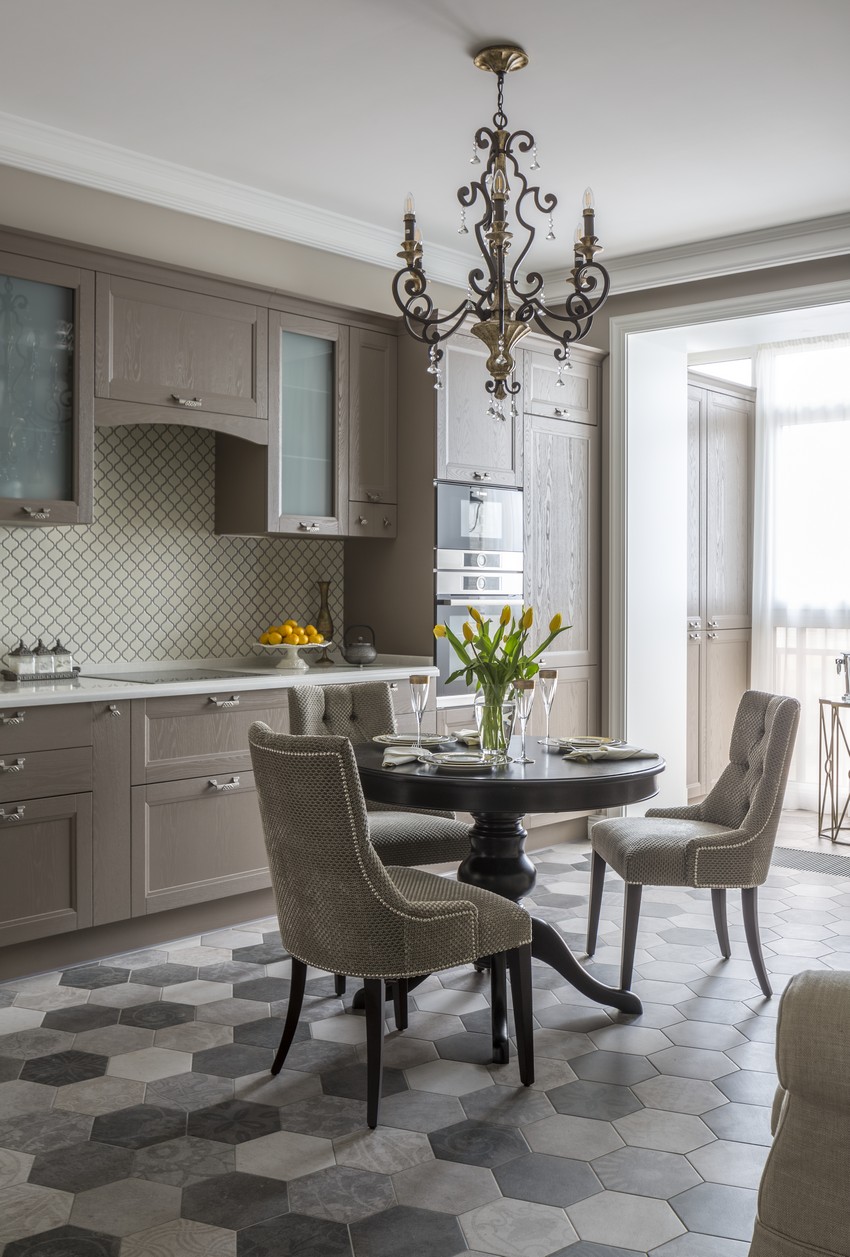 Фото интерьера, Гостиная, кухня, столовая площадью 23 кв.м. Проект Квартира в ЖК Маршал - Квартира в ЖК Маршал, Автор проекта: Дизайнеры Елена Маркина