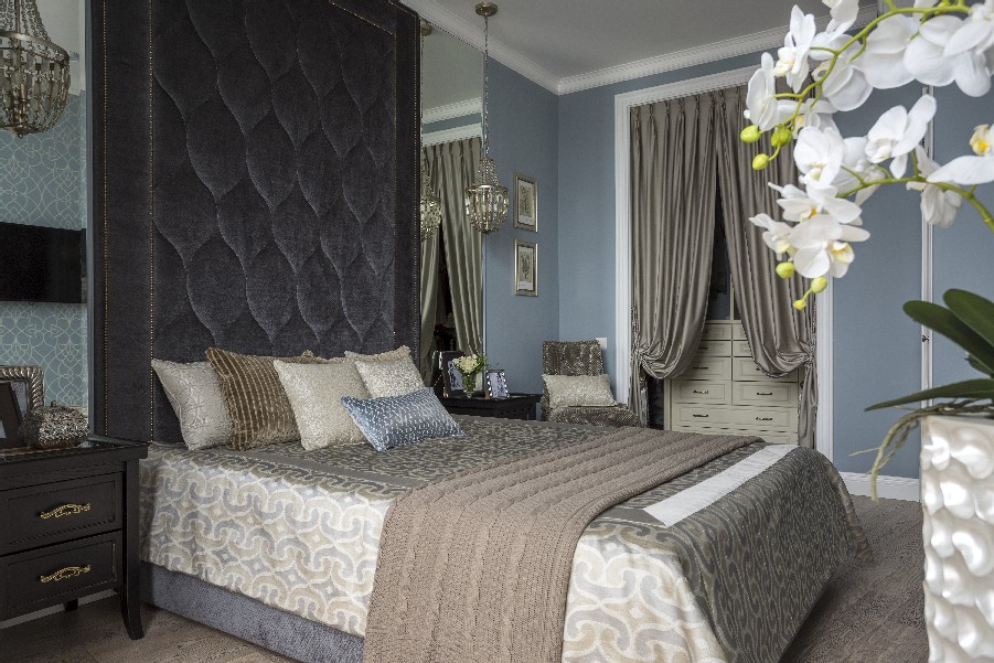 Фото интерьера, Спальня площадью 17 кв.м. Проект Квартира в ЖК Маршал - Квартира в ЖК Маршал, Автор проекта: Дизайнеры Елена Маркина