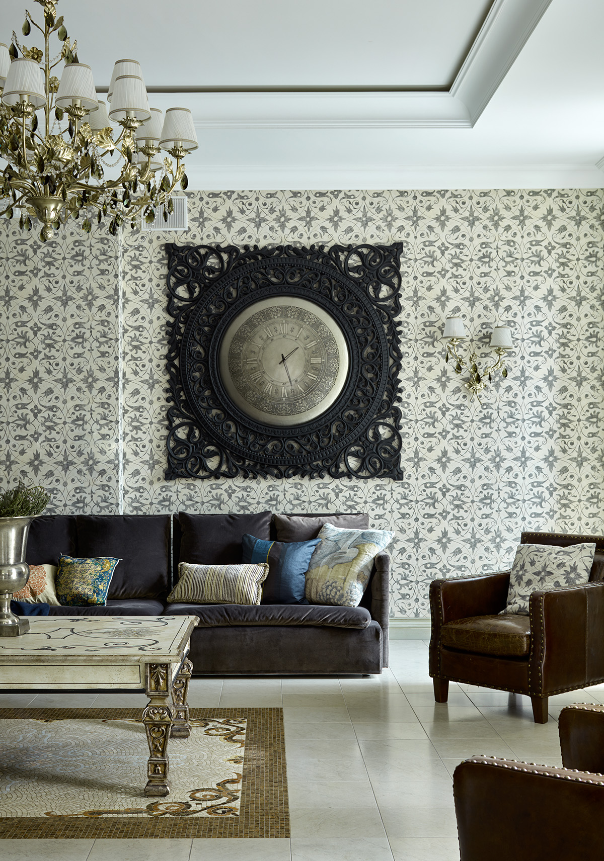 Фото интерьера, Гостиная площадью 40 кв.м. в стиле Классическая. Проект Дом в поселке Поведники - Дом в поселке Поведники, Автор проекта: Дизайнеры Анна Разумеева-Смирнова