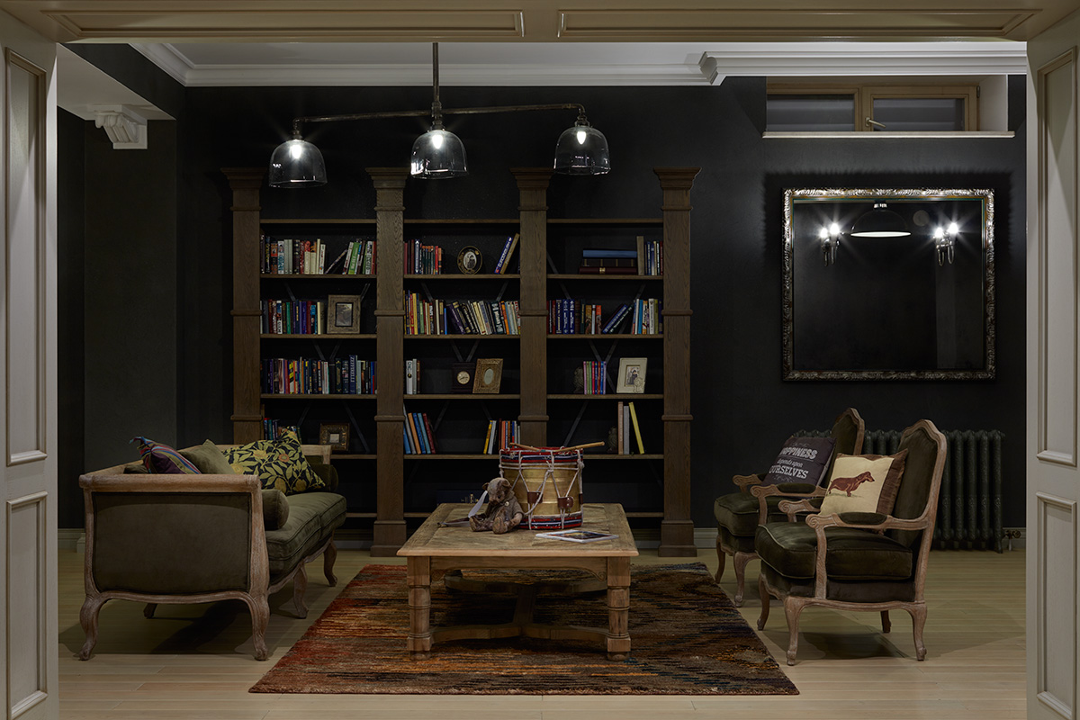 Фото интерьера, Библиотека площадью 35 кв.м. в стиле Классическая. Проект Дом в поселке Поведники - Дом в поселке Поведники, Автор проекта: Дизайнеры Анна Разумеева-Смирнова