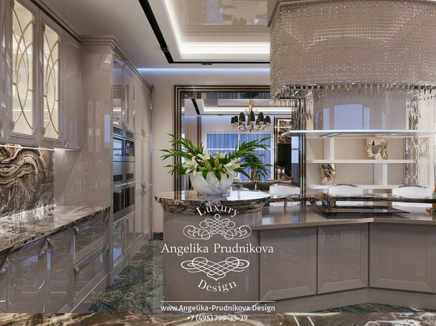Дизайнпроект интерьера кухни в стиле ардеко в г. Брянск