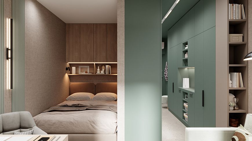 Компактная спальня в современном стиле