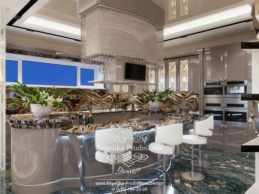 Дизайнпроект интерьера кухни в стиле ардеко в г. Брянск