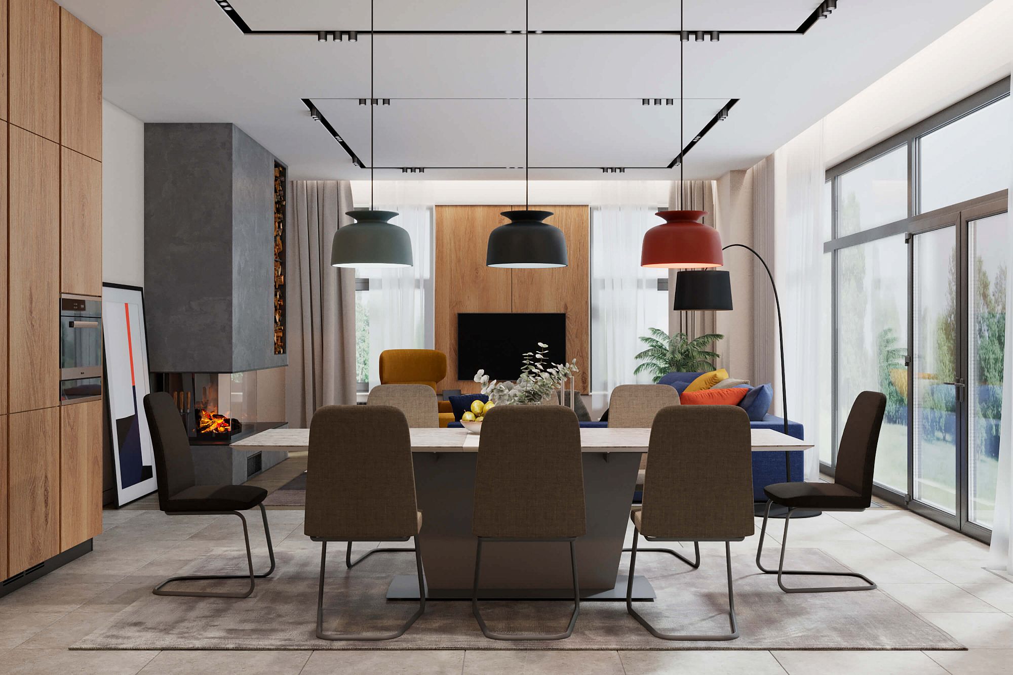 3D интерьера, Дом в Химках 300 кв.м Проект Дом в Химках 300 кв.м - Дом в Химках 300 кв.м, Автор проекта: Дизайнеры Alex Geometrium