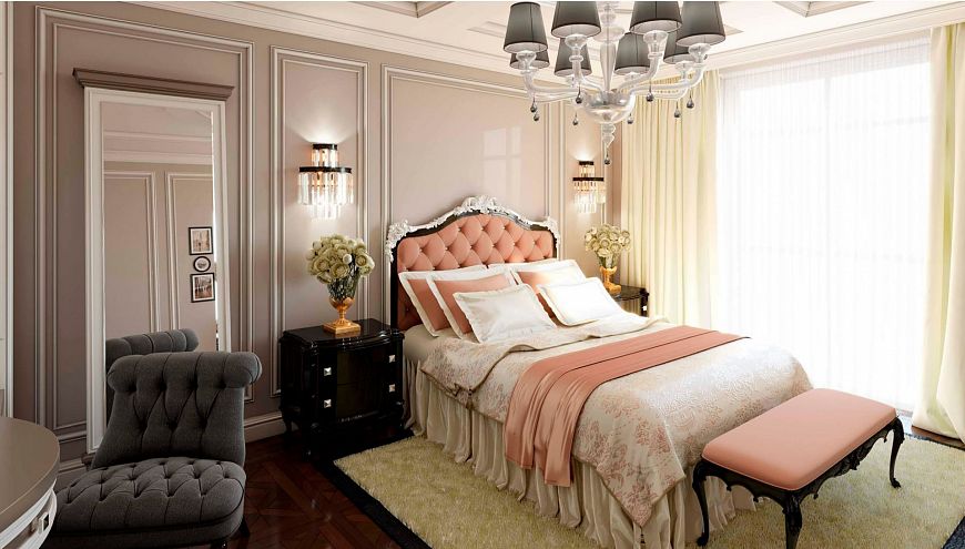 Дизайн спальни в стиле неоклассика от Mirt