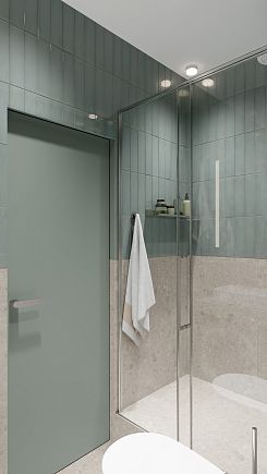 Современная компактная ванная в минималистичном стиле