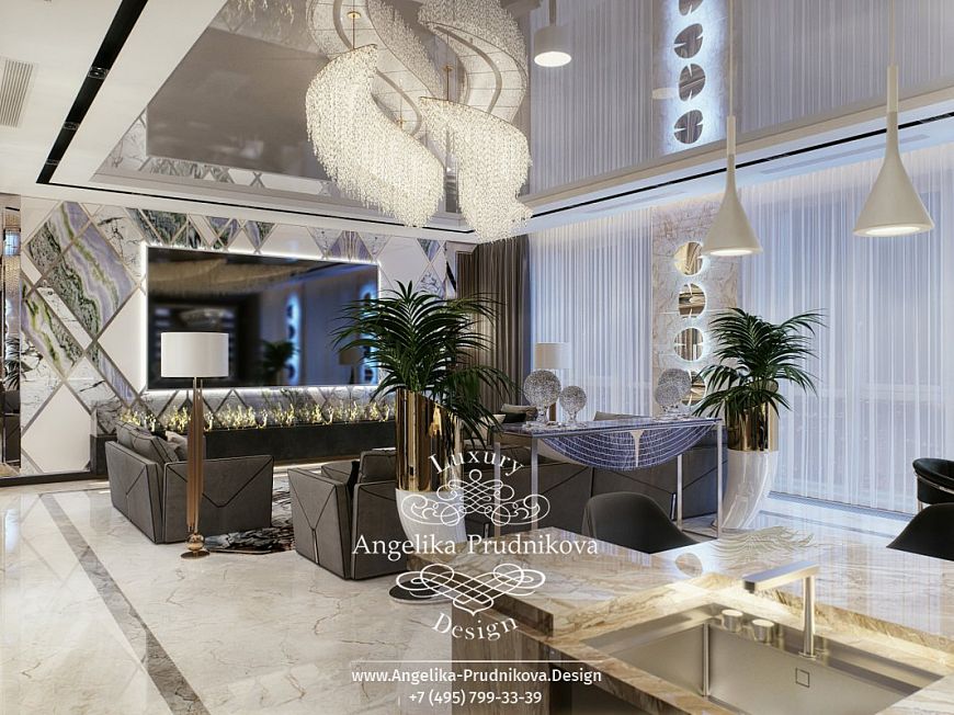 Дизайнпроект интерьера квартиры на Щукинской в стиле модерн с элементами ардеко